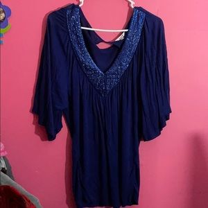 Blue dress blouse